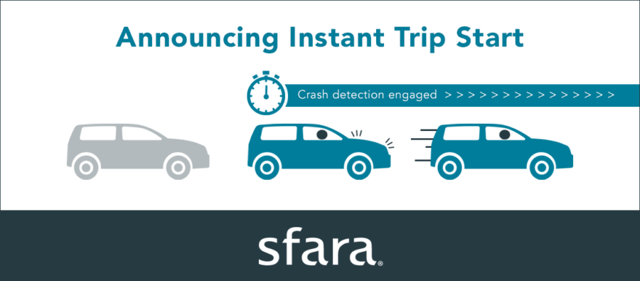 Sfara announces Instant Trip Start to accompany its All-Speed Crash Detection with ZeroMotion, their next step covering the most common crash scenarios that others miss.